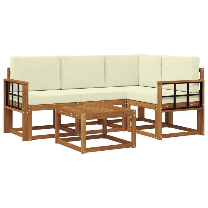 Set de canapele de exterior cu pernă 5 pcs Natural și Crem - WALTI WALTI