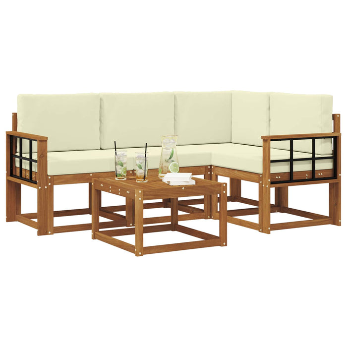 Set de canapele de exterior cu pernă 5 pcs Natural și Crem - WALTI WALTI