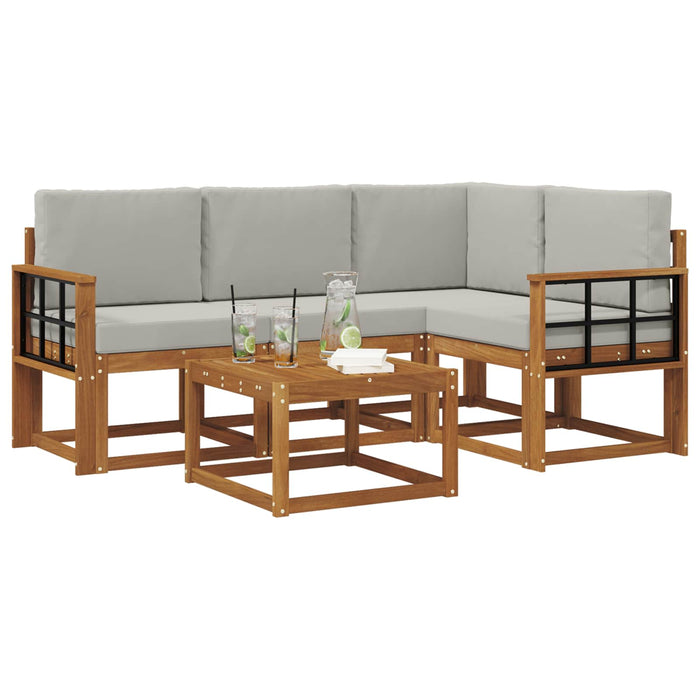 Set de canapele de exterior 5 pcs Gri natural și deschis - WALTI WALTI