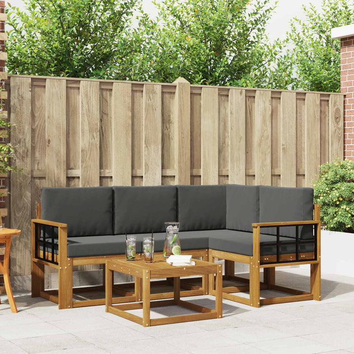 Set de canapele de exterior cu pernă 5 pcs Natural și Antracit - WALTI WALTI