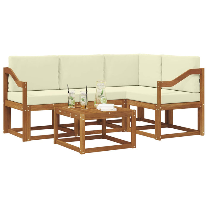 Set de canapele de exterior cu pernă 5 pcs Natural și Crem - WALTI WALTI