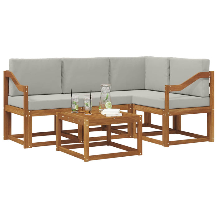 Set de canapele de exterior 5 pcs Gri natural și deschis - WALTI WALTI