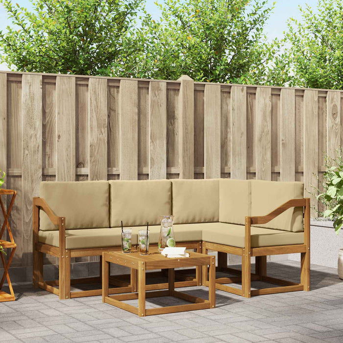 Set de canapele de exterior cu pernă 5 pcs Natural și Bej - WALTI WALTI