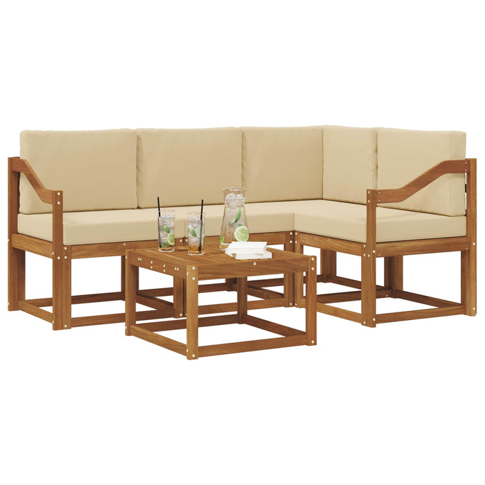 Set de canapele de exterior cu pernă 5 pcs Natural și Bej - WALTI WALTI