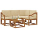 Set de canapele de exterior cu pernă 5 pcs Natural și Bej - WALTI WALTI