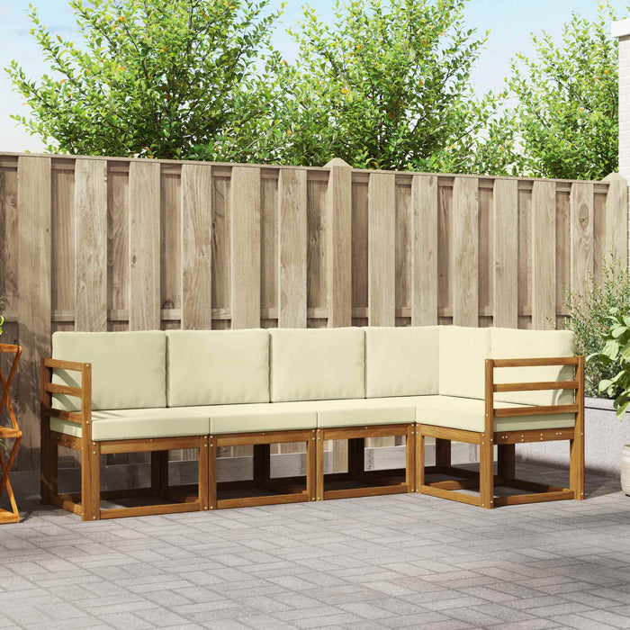 Set de canapele de exterior cu pernă 5 pcs Natural și Crem - WALTI WALTI