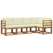 Set de canapele de exterior cu pernă 5 pcs Natural și Crem - WALTI WALTI