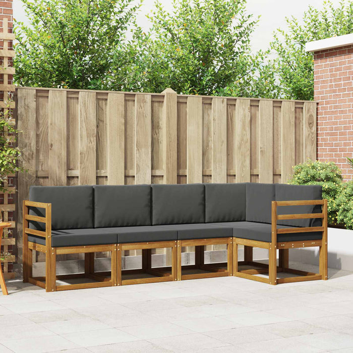 Set de canapele de exterior cu pernă 5 pcs Natural și Antracit - WALTI WALTI