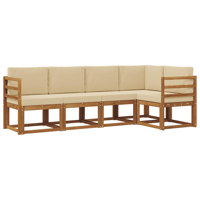 Set de canapele de exterior cu pernă 5 pcs Natural și Bej - WALTI WALTI