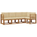 Set de canapele de exterior cu pernă 5 pcs Natural și Bej - WALTI WALTI