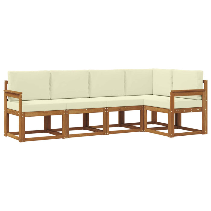 Set de canapele de exterior cu pernă 5 pcs Natural și Crem - WALTI WALTI
