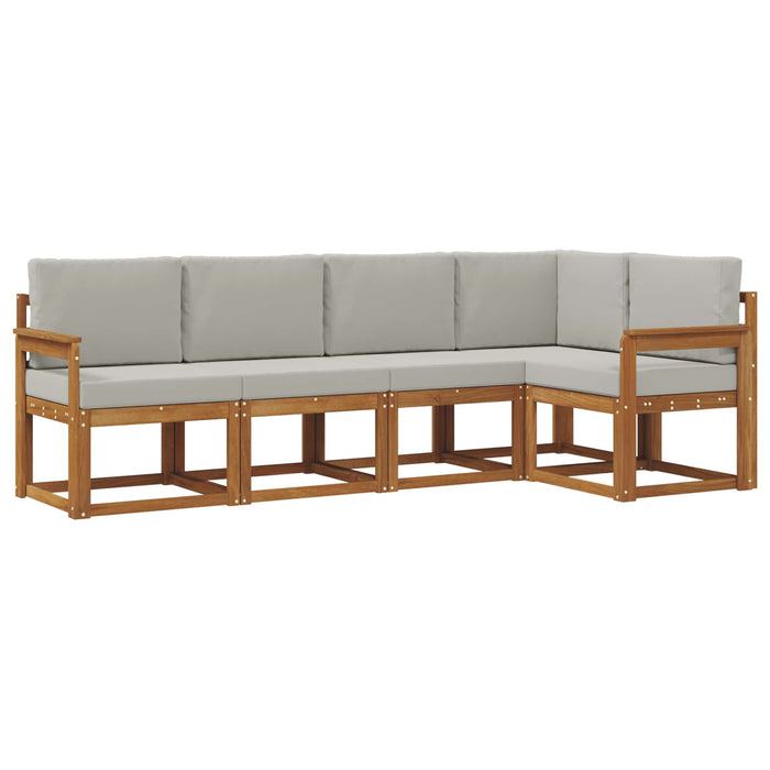 Set de canapele de exterior 5 pcs Gri natural și deschis - WALTI WALTI