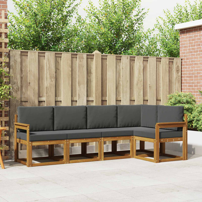 Set de canapele de exterior cu pernă 5 pcs Natural și Antracit - WALTI WALTI