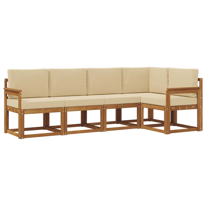 Set de canapele de exterior cu pernă 5 pcs Natural și Bej - WALTI WALTI