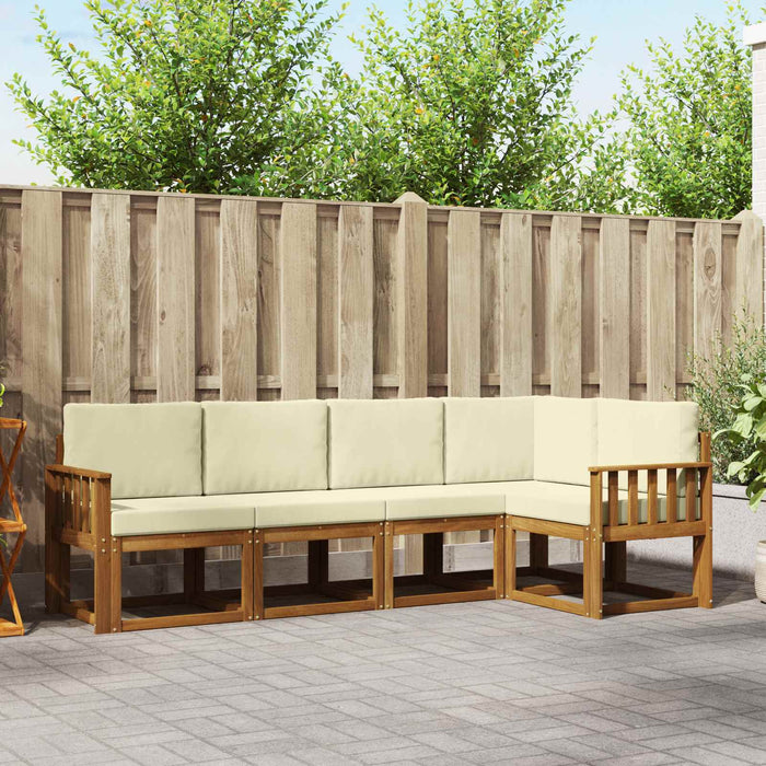 Set de canapele de exterior cu pernă 5 pcs Natural și Crem - WALTI WALTI