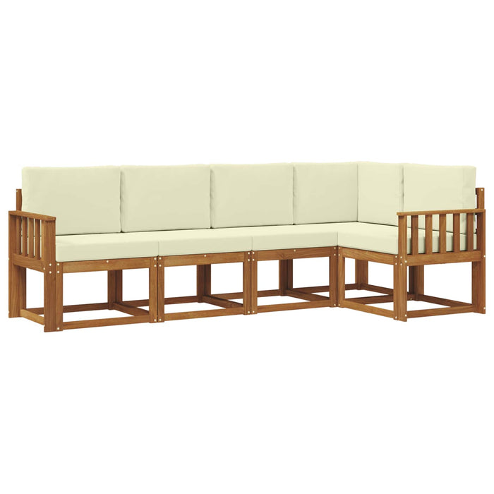Set de canapele de exterior cu pernă 5 pcs Natural și Crem - WALTI WALTI