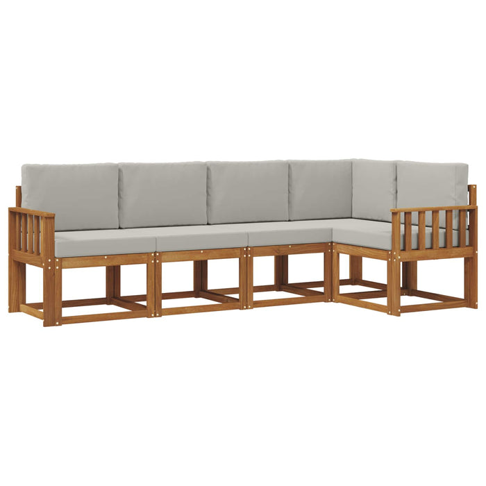 Set de canapele de exterior 5 pcs Gri natural și deschis - WALTI WALTI