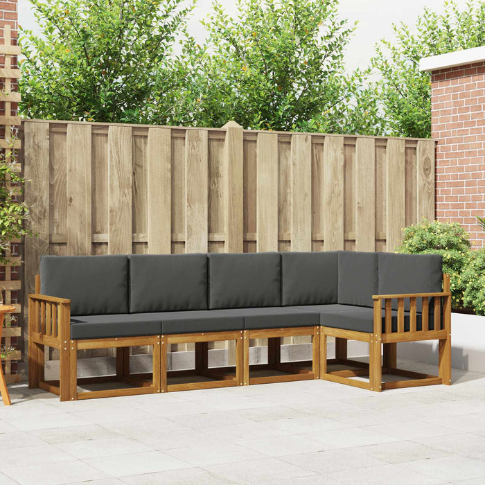 Set de canapele de exterior cu pernă 5 pcs Natural și Antracit - WALTI WALTI