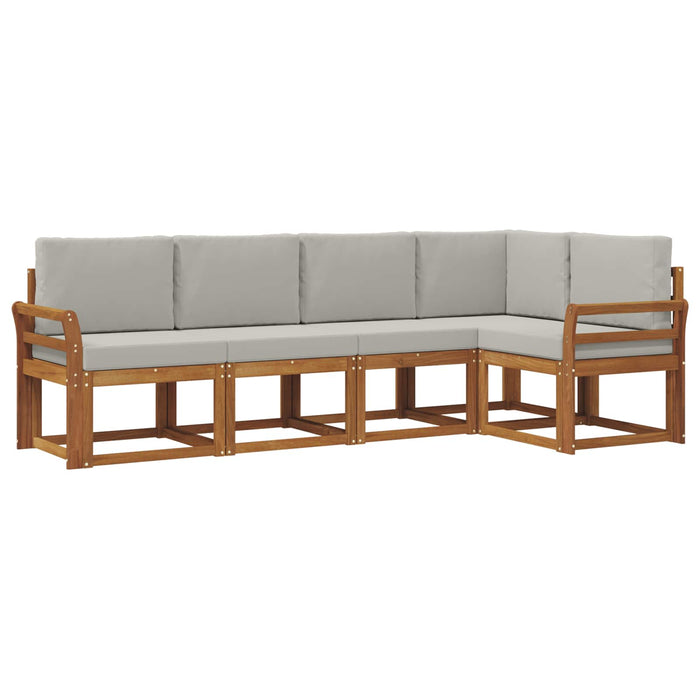 Set de canapele de exterior 5 pcs Gri natural și deschis - WALTI WALTI