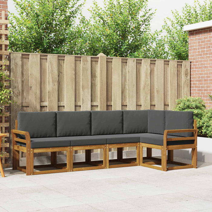 Set de canapele de exterior cu pernă 5 pcs Natural și Antracit - WALTI WALTI
