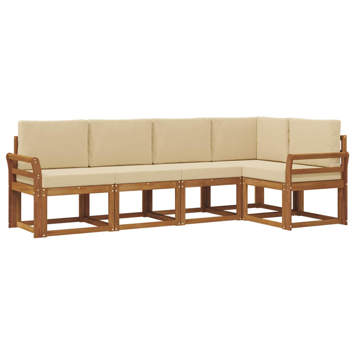 Set de canapele de exterior cu pernă 5 pcs Natural și Bej - WALTI WALTI