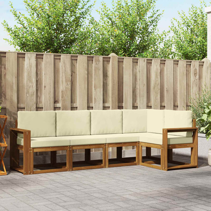 Set de canapele de exterior cu pernă 5 pcs Natural și Crem - WALTI WALTI