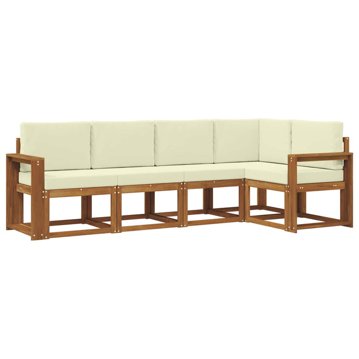 Set de canapele de exterior cu pernă 5 pcs Natural și Crem - WALTI WALTI
