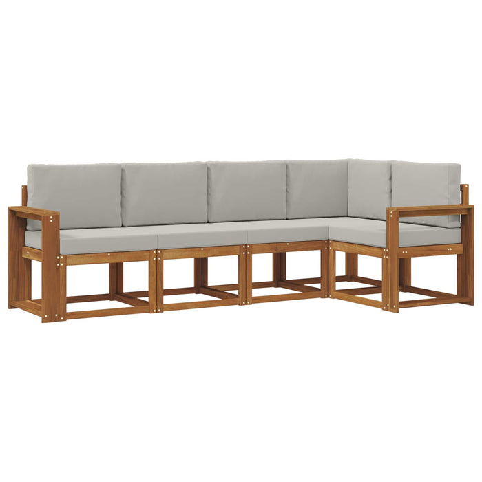 Set de canapele de exterior 5 pcs Gri natural și deschis - WALTI WALTI
