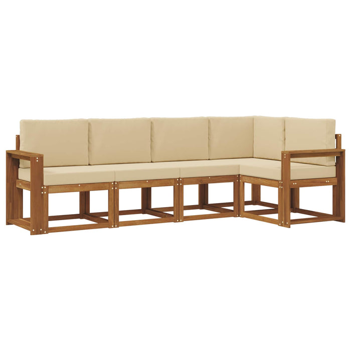 Set de canapele de exterior cu pernă 5 pcs Natural și Bej - WALTI WALTI