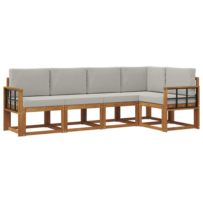 Set de canapele de exterior 5 pcs Gri natural și deschis - WALTI WALTI