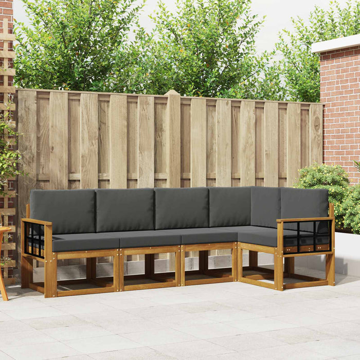 Set de canapele de exterior cu pernă 5 pcs Natural și Antracit - WALTI WALTI
