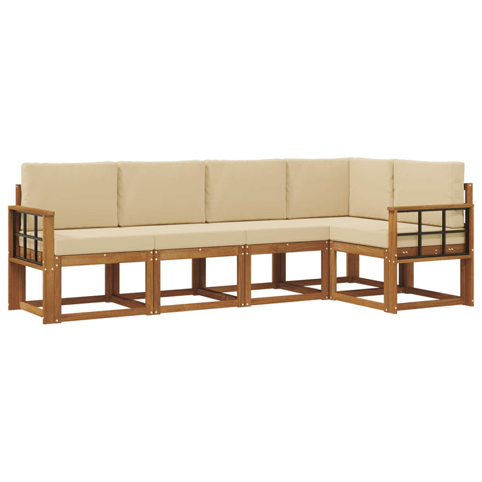 Set de canapele de exterior cu pernă 5 pcs Natural și Bej - WALTI WALTI