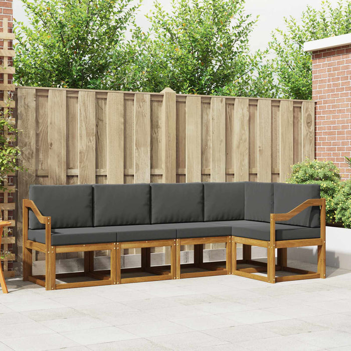 Set de canapele de exterior cu pernă 5 pcs Natural și Antracit - WALTI WALTI