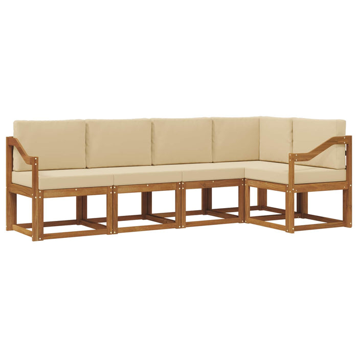 Set de canapele de exterior cu pernă 5 pcs Natural și Bej - WALTI WALTI