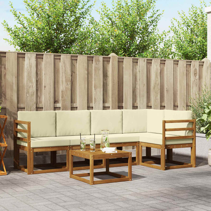 Set de canapele de exterior cu pernă 6 pcs Natural și Crem WALTI
