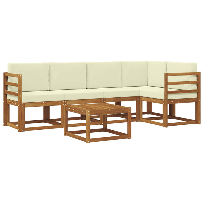 Set de canapele de exterior cu pernă 6 pcs Natural și Crem WALTI