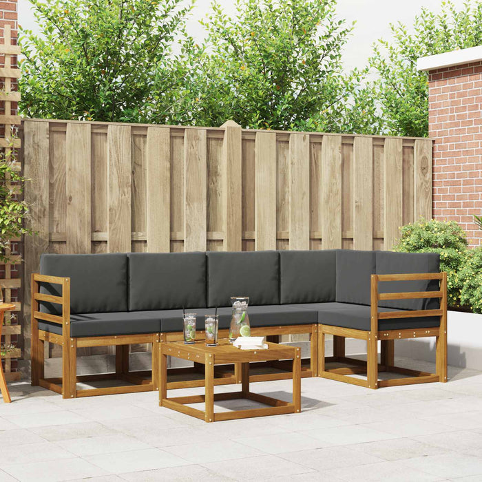Set de canapele de exterior cu pernă 6 pcs Natural și Antracit WALTI