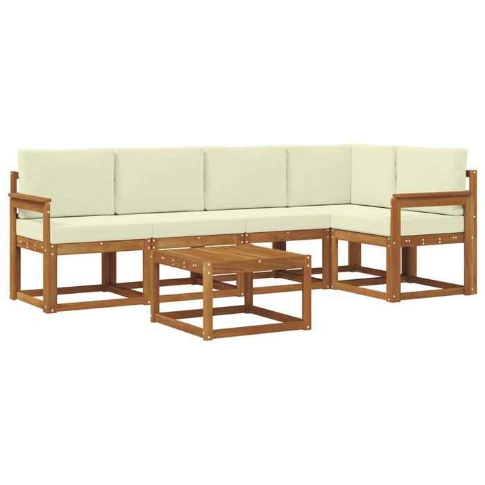 Set de canapea cu pernă 6 pcs Natural și Crem WALTI