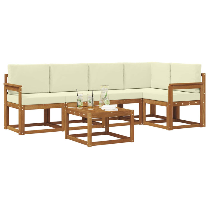 Set de canapea cu pernă 6 pcs Natural și Crem WALTI