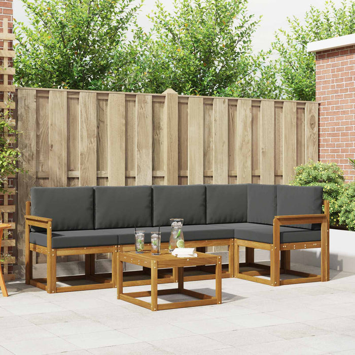 Set de canapele de exterior cu pernă 6 pcs Natural și Antracit WALTI