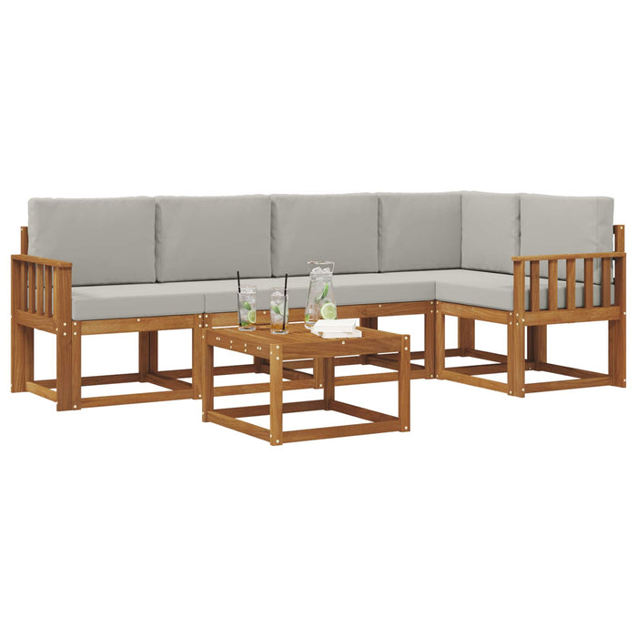 Set de canapele de exterior 6 pcs Gri natural și deschis - WALTI WALTI