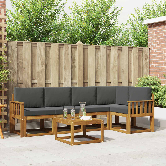 Set de canapele de exterior cu pernă 6 pcs Natural și Antracit WALTI