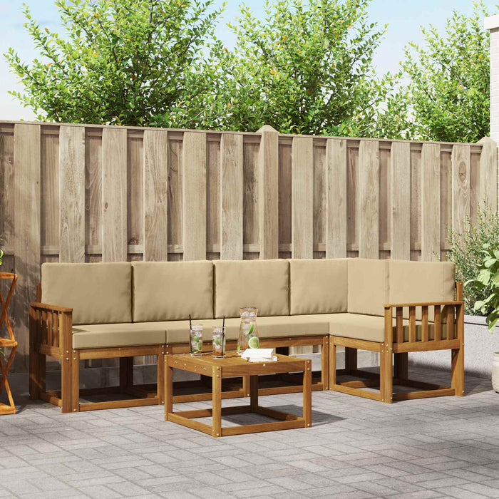 Set de canapea cu pernă 6 pcs Natural și Bej - WALTI WALTI
