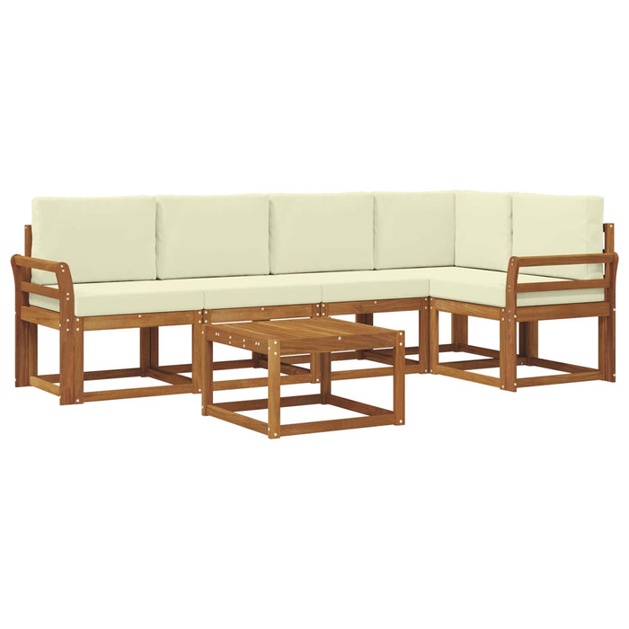 Set de canapele de exterior cu pernă 6 pcs Natural și Crem - WALTI WALTI