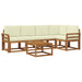 Set de canapele de exterior cu pernă 6 pcs Natural și Crem - WALTI WALTI