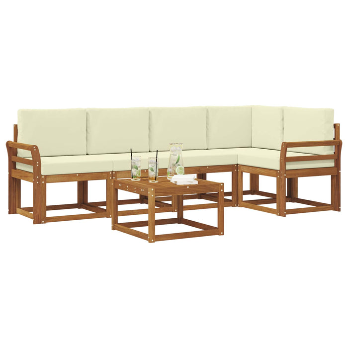 Set de canapele de exterior cu pernă 6 pcs Natural și Crem - WALTI WALTI
