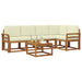 Set de canapele de exterior cu pernă 6 pcs Natural și Crem - WALTI WALTI