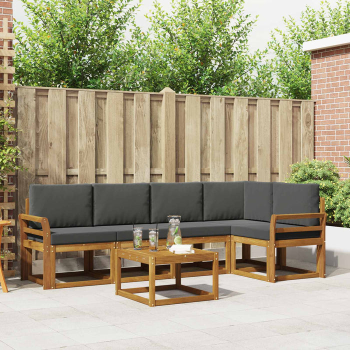 Set de canapele de exterior cu pernă 6 pcs Natural și Antracit WALTI