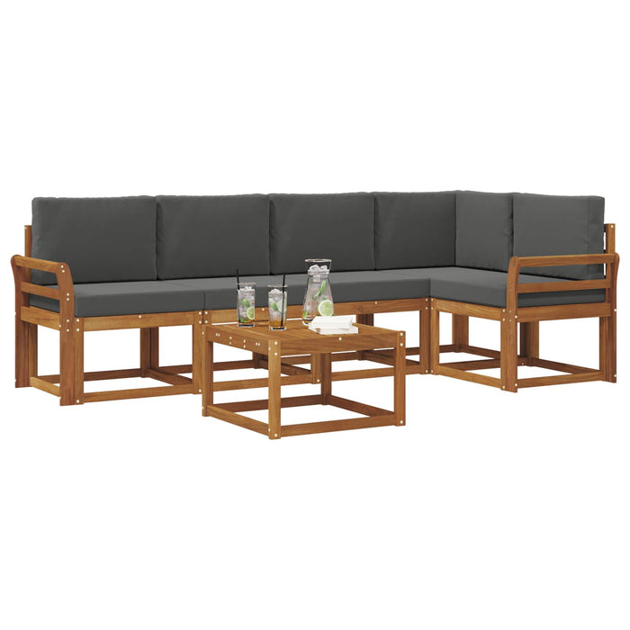 Set de canapele de exterior cu pernă 6 pcs Natural și Antracit WALTI