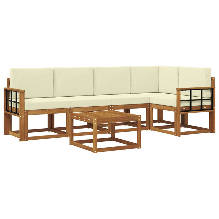 Set de canapele de exterior cu pernă 6 pcs Natural și Crem - WALTI WALTI